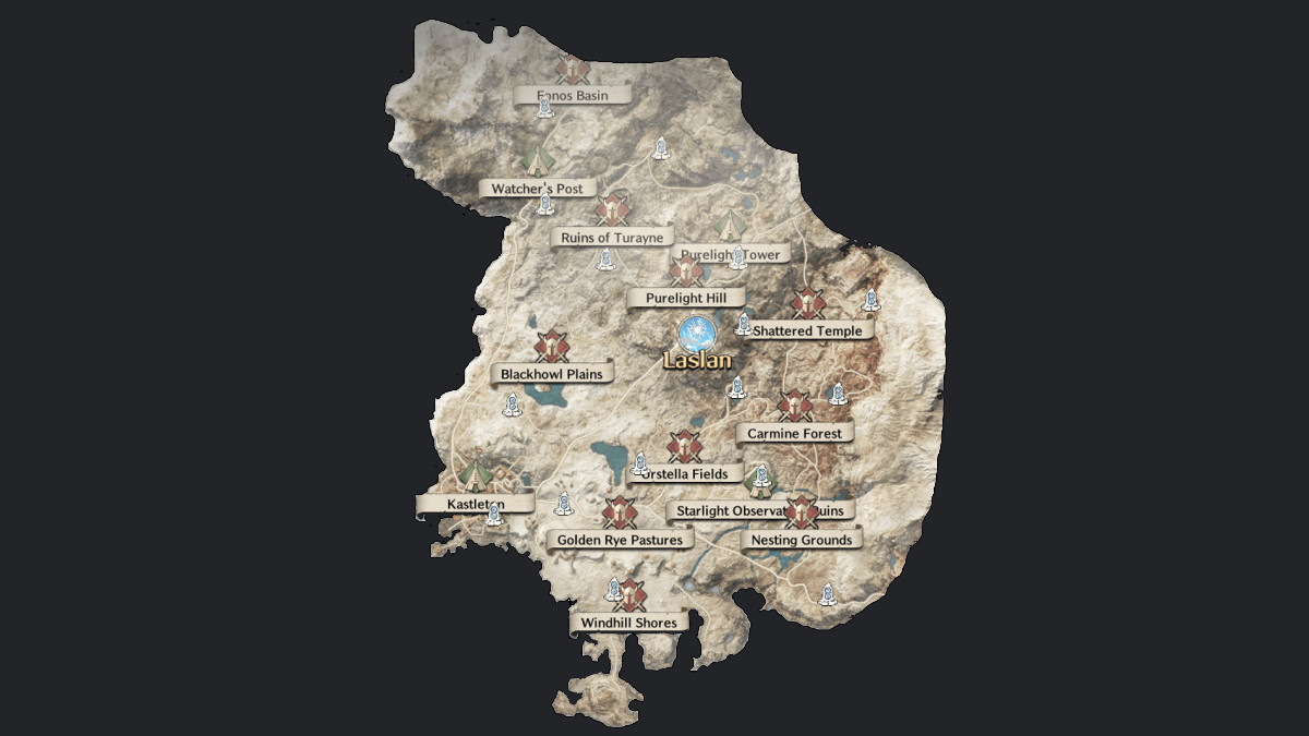 A list of all places of Laslan in Throne and Liberty