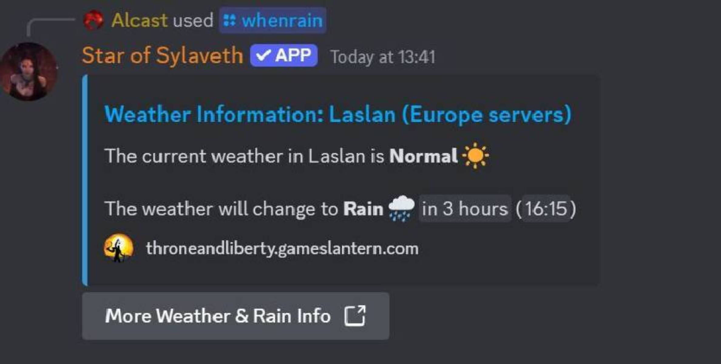 /whenrain manual command for Rain Schedule