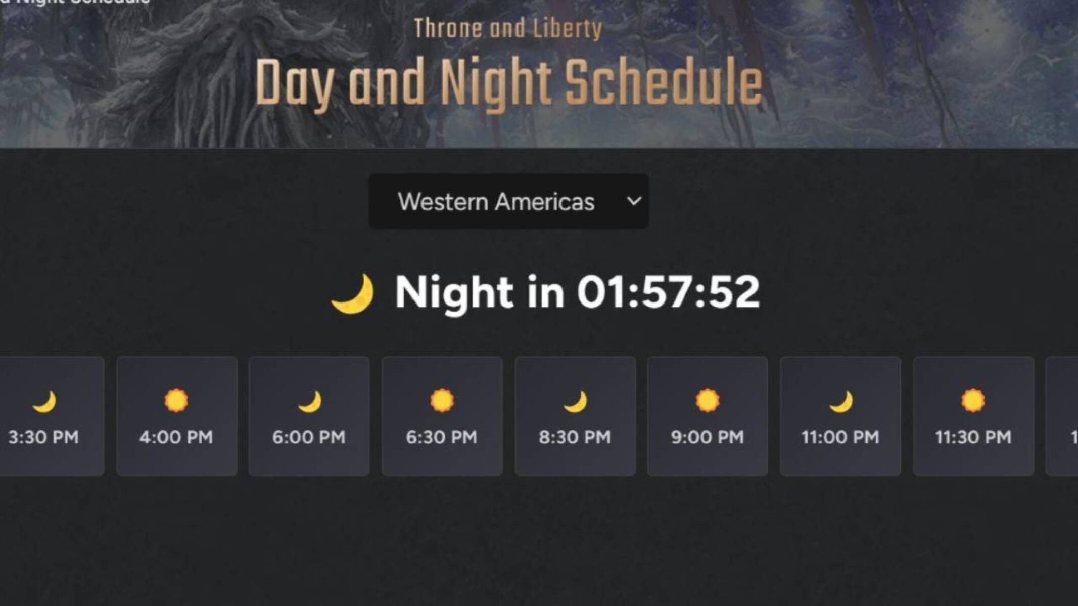 Day and Night Schedule in Throne and Liberty